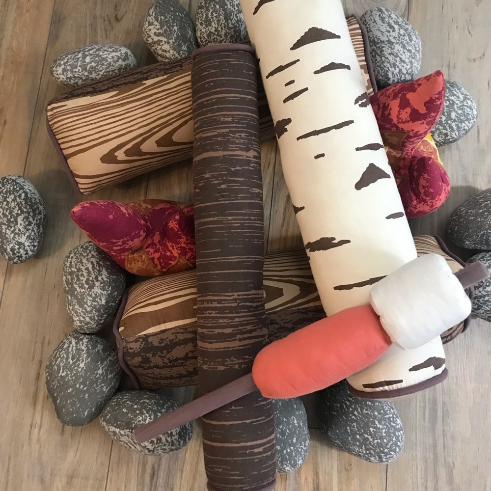 Plush fire camp fire set
